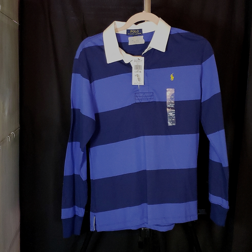 Polo Color block boys long sleeve shirt